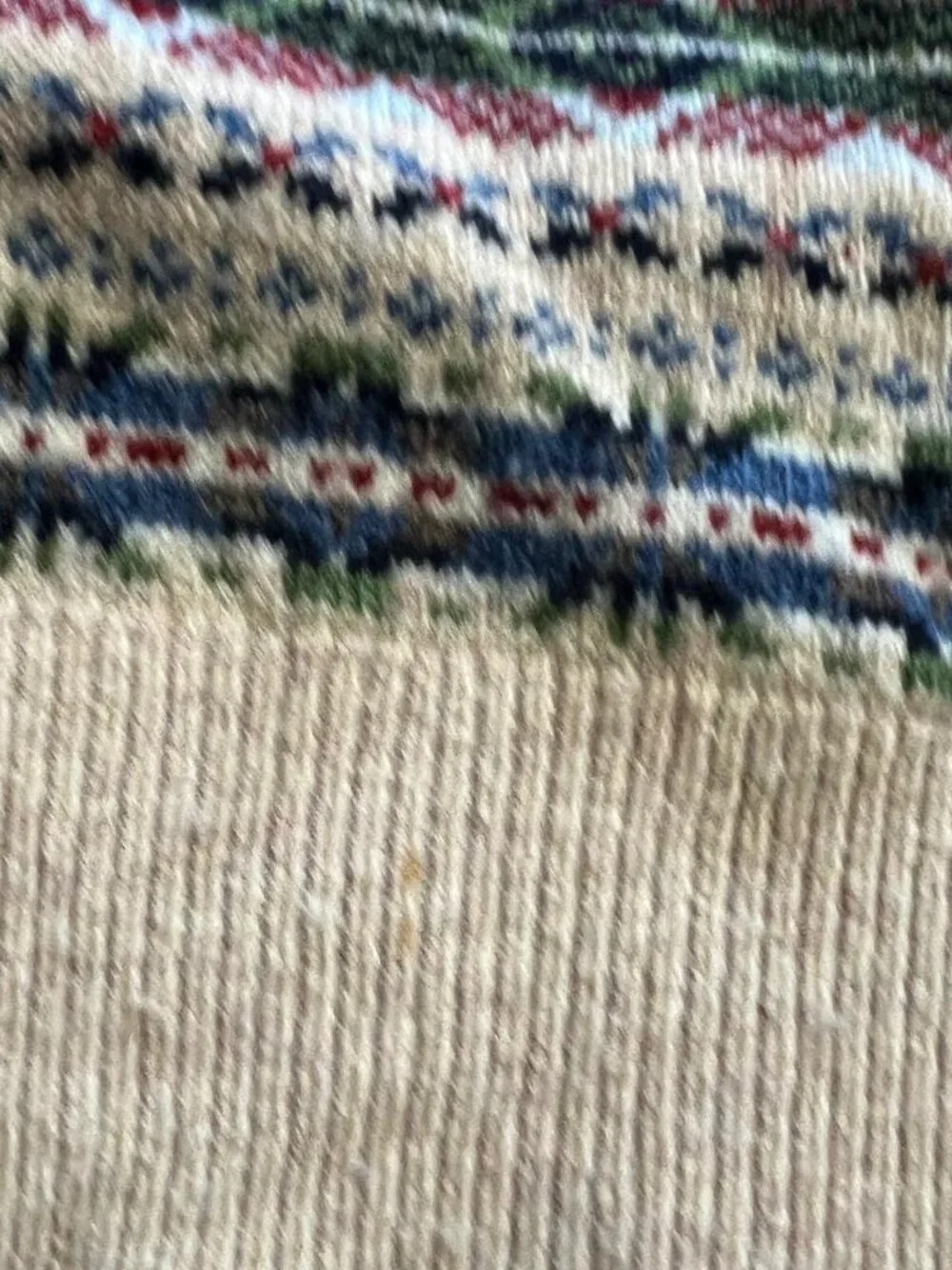 J.Crew Fair Isle Sweater Mens Large Tan Lambswool Blend Crewneck Raglan Preppy